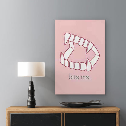 Vampire Bite Gothic Bite Me 40x60cm Metal Print Ready to Hang - Bella Home Decor