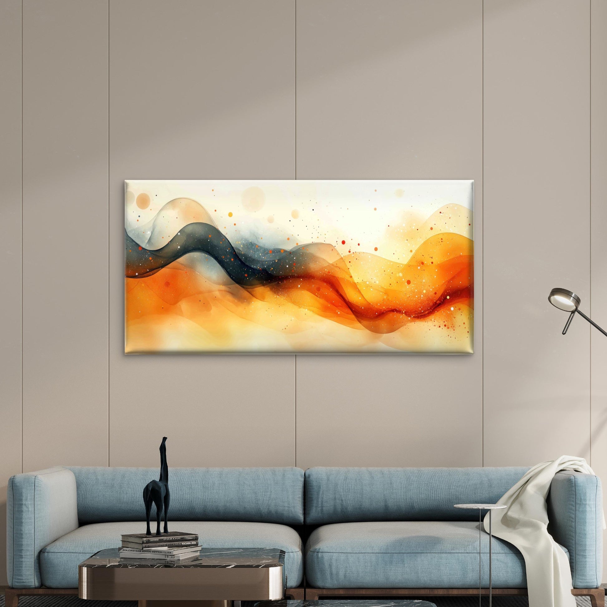 Abstract Colorful Wave Design Wall Art Canvas Office Home Room Framed 120x60cm - Bella Home Decor