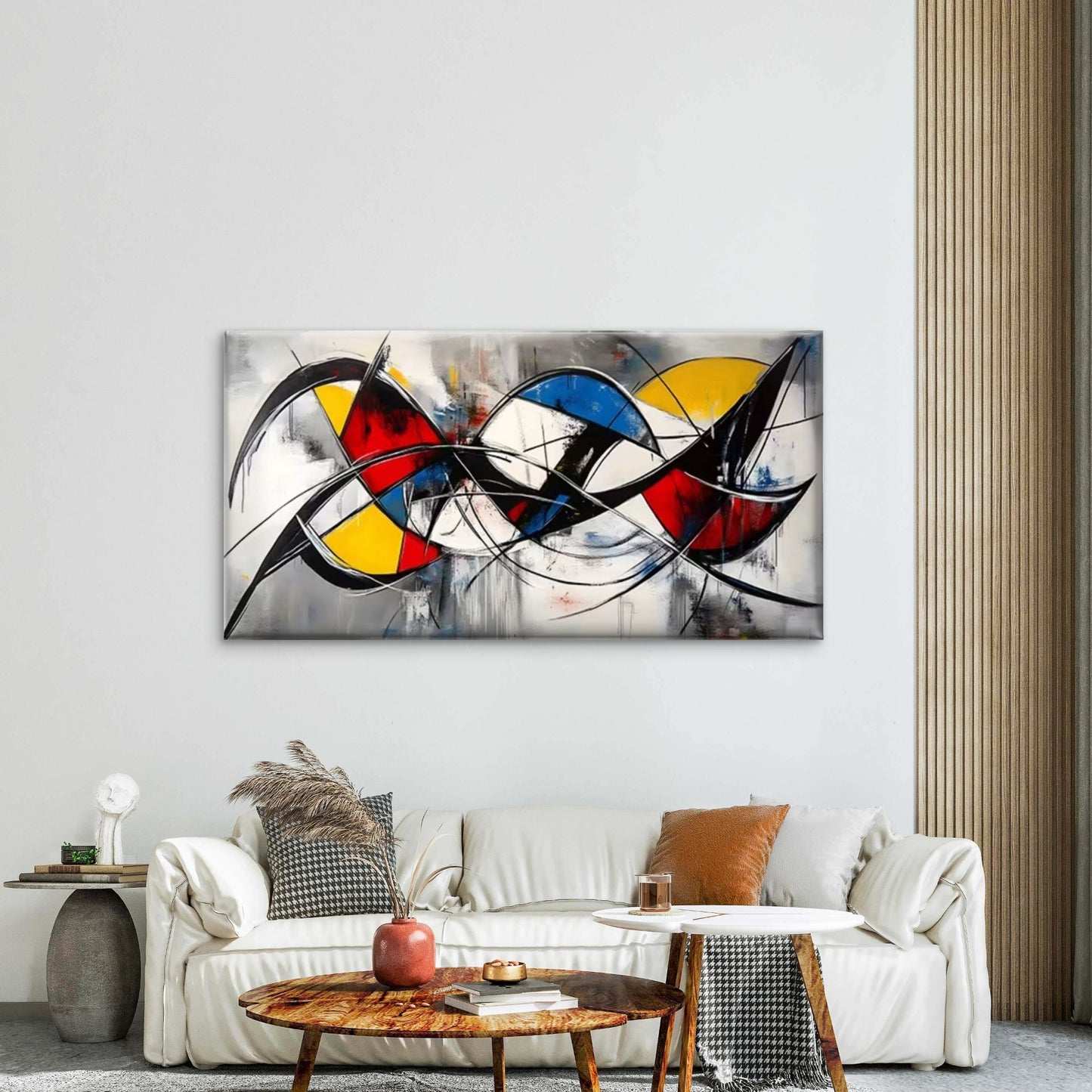 Dynamic Lines And Vibrant Color Wall Art Canvas Office Home Room Framed 120x60cm