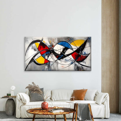 Dynamic Lines And Vibrant Color Wall Art Canvas Office Home Room Framed 120x60cm