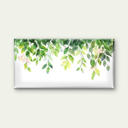 Watercolor Green Leaf Foliage Wall Art Canvas Office Home Framed 120x60cm