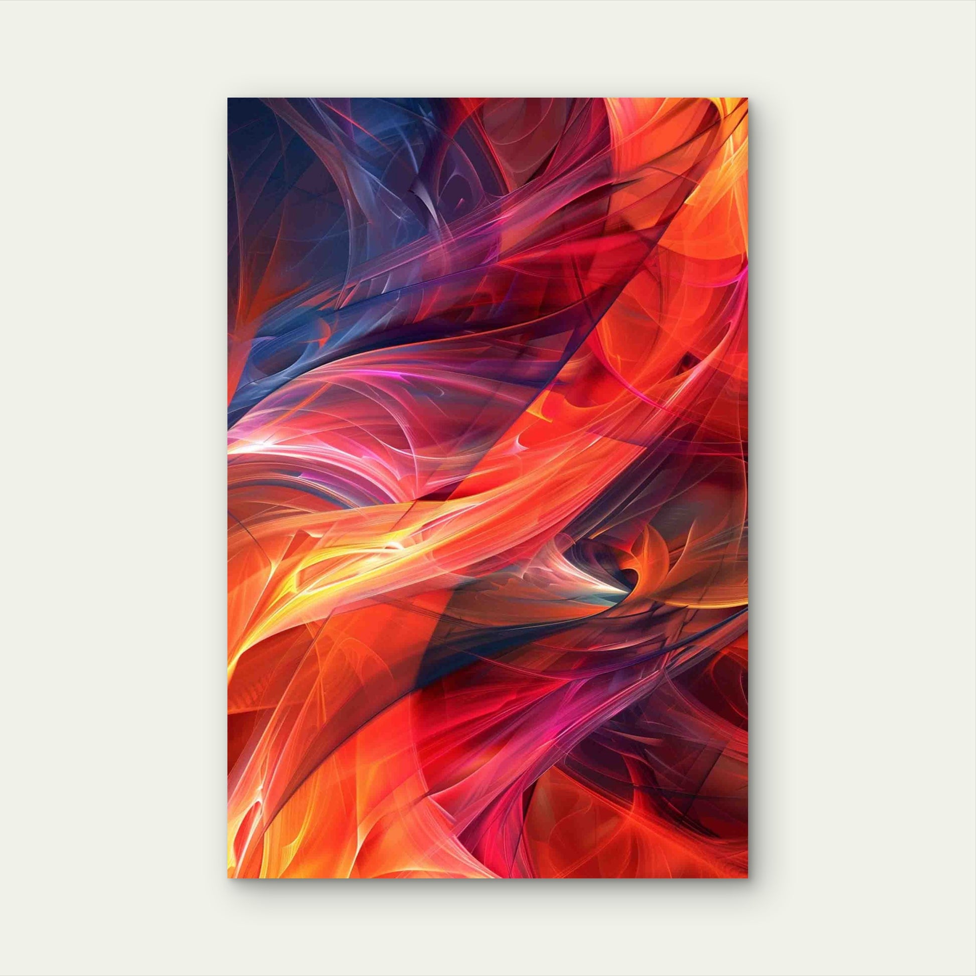 Colorful Abstract Painting 60x90cm Metal Print Ready to Hang