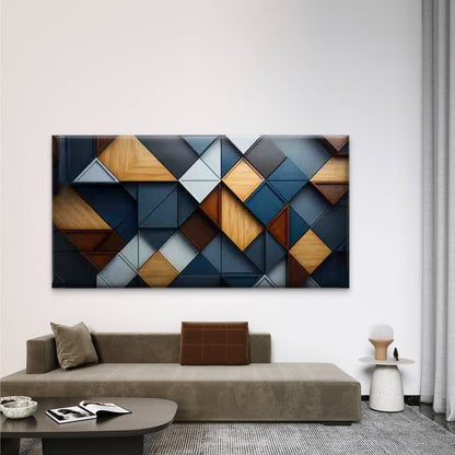 Abstract Geometric Wall Art Canvas Office Home Room Framed 120x60cm