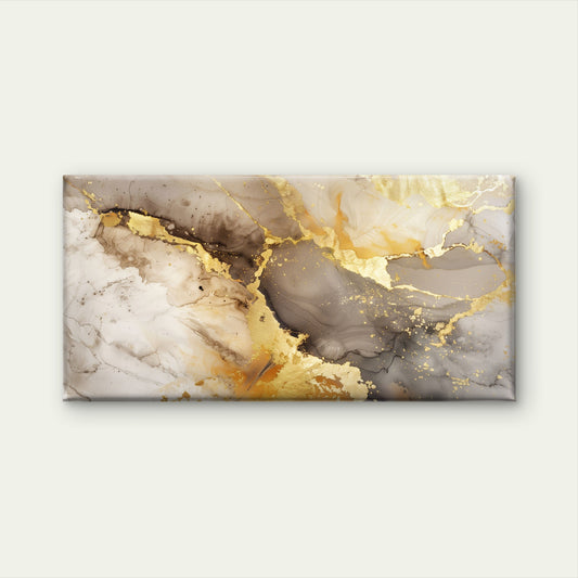 Luxury Abstract Gold Leaf Marble Wall Art Canvas Office Home Framed 120x60cm