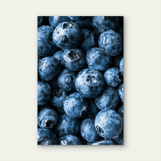 Close Up Photograph Of Fresh Blueberries 60x90cm Metal Print Ready to Hang