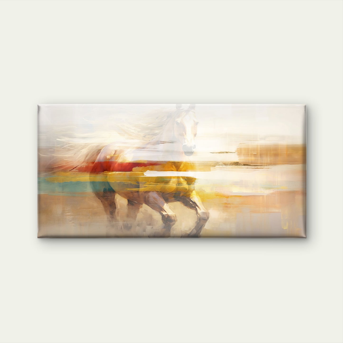 Running Galloping Horse Wall Art Canvas Office Home Room Framed 120x60cm