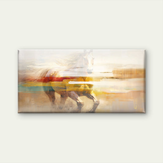 Running Galloping Horse Wall Art Canvas Office Home Room Framed 120x60cm