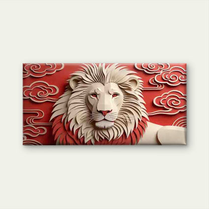 Abstract Lion Cloud Design Wall Art Canvas Office Home Room Framed 120x60cm - Bella Home Decor