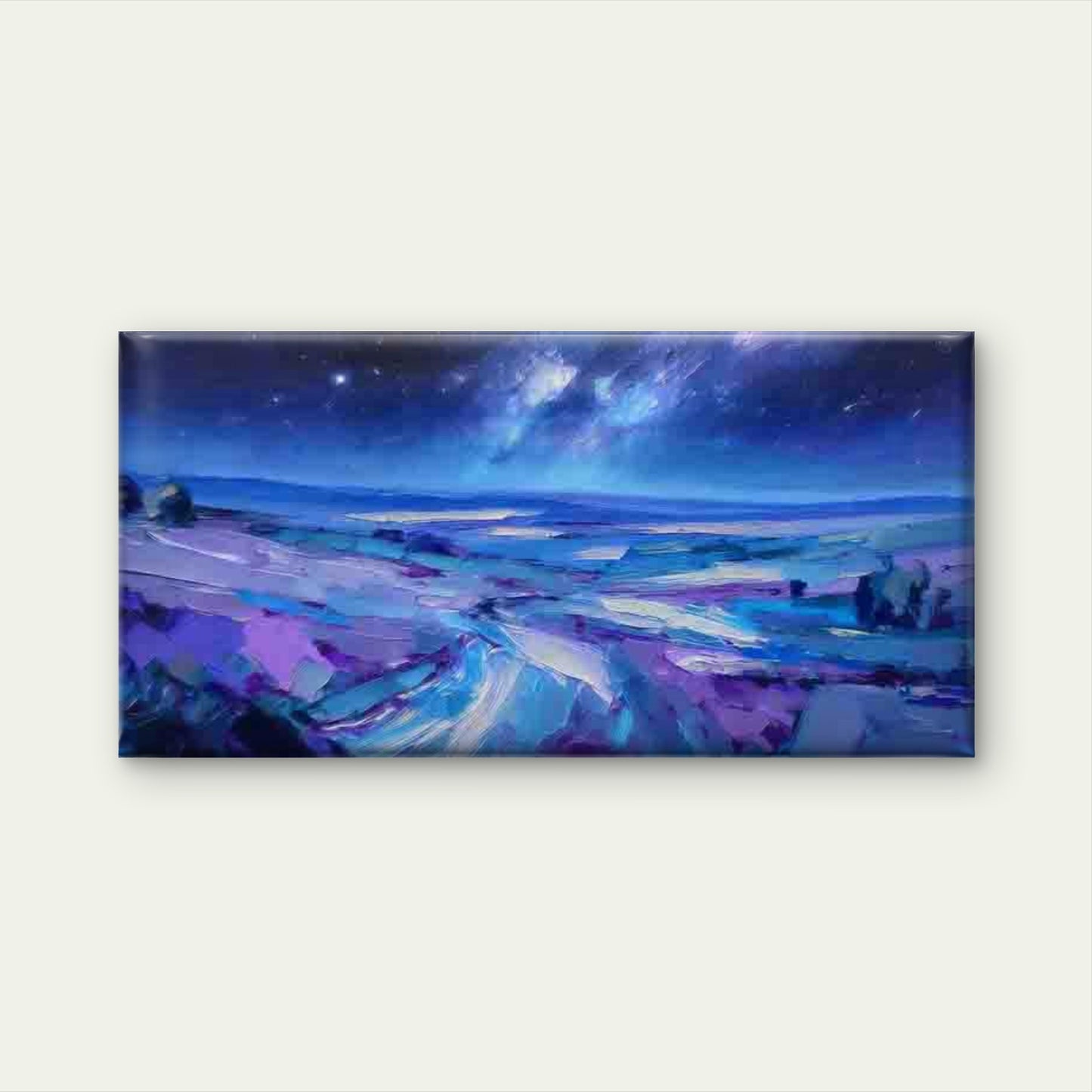 Dreamy Starry Night Landscape Wall Art Canvas Office Home Room Framed 120x60cm - Bella Home Decor