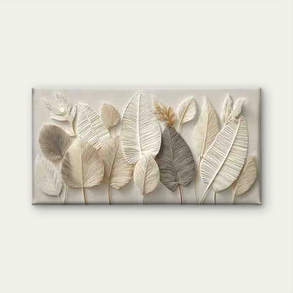 Abstract with Textured Leaves Wall Art Canvas Office Home Room Framed 120x60cm - Bella Home Decor