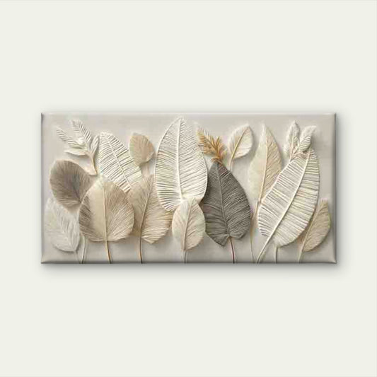 Abstract with Textured Leaves Wall Art Canvas Office Home Room Framed 120x60cm