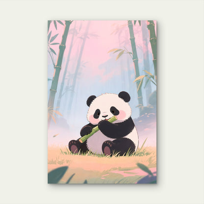Panda Wild Animal Bamboo Abstract 40x60cm Metal Print Ready to Hang