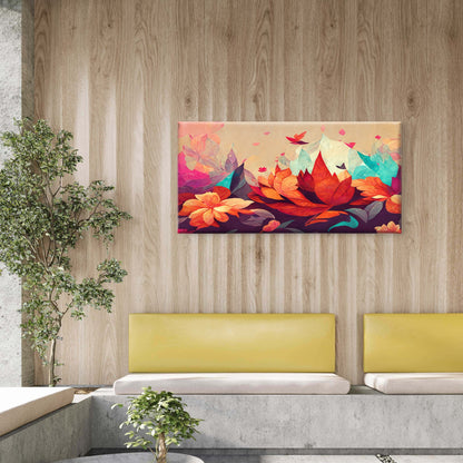 Many Dry Leaves Warm Tones Deep Colors Wall Art Canvas Office Home Room Framed 120x60cm
