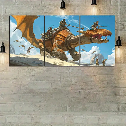 3pcs The Hunting Team Travels Metal Print Ready to Hang Art