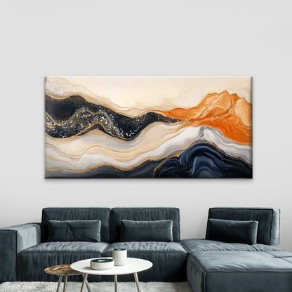 Elegant Waves Abstract Art Wall Art Canvas Office Home Room Framed 120x60cm