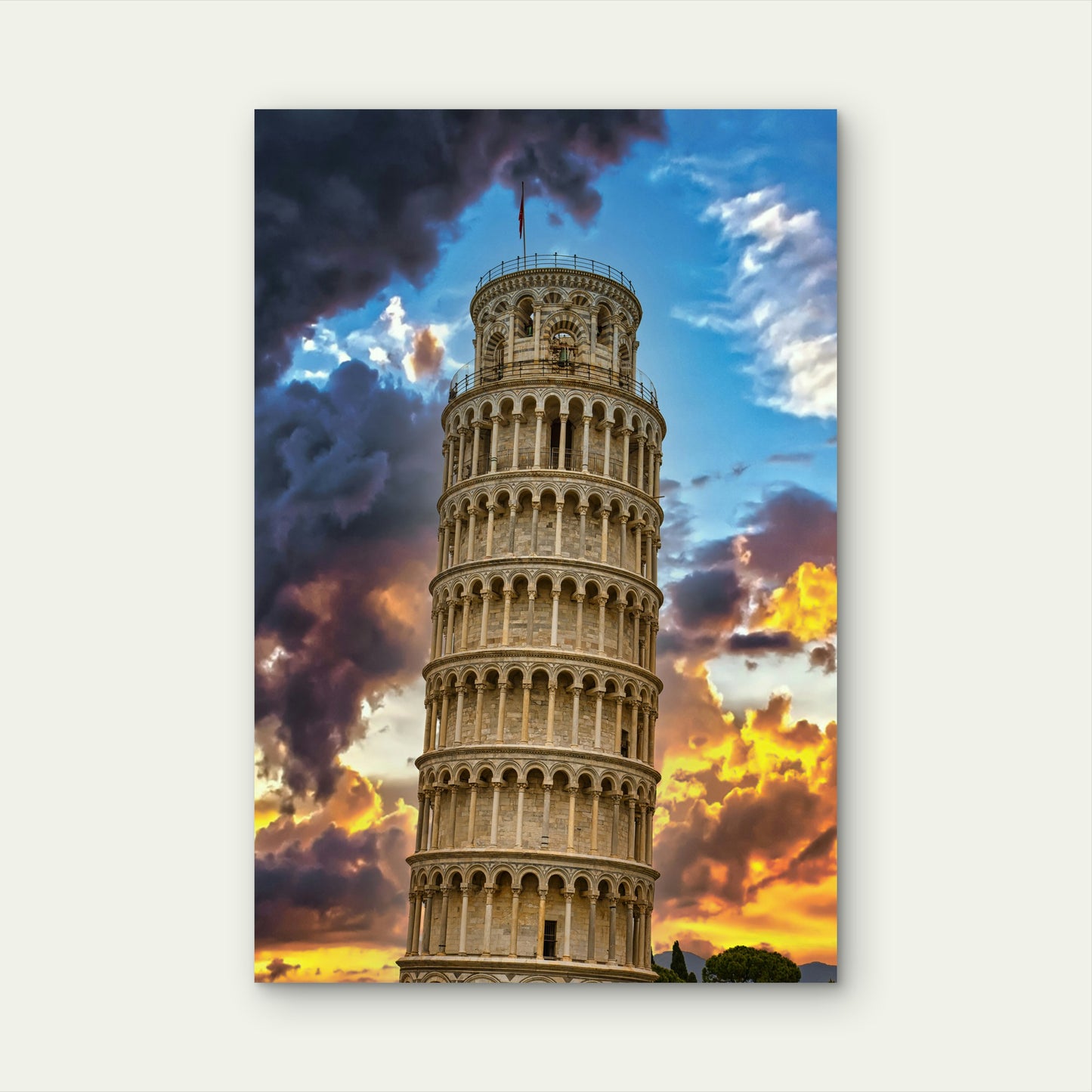 Leaning Tower Of Pisa Italy 40x60cm Metal Print Ready to Hang