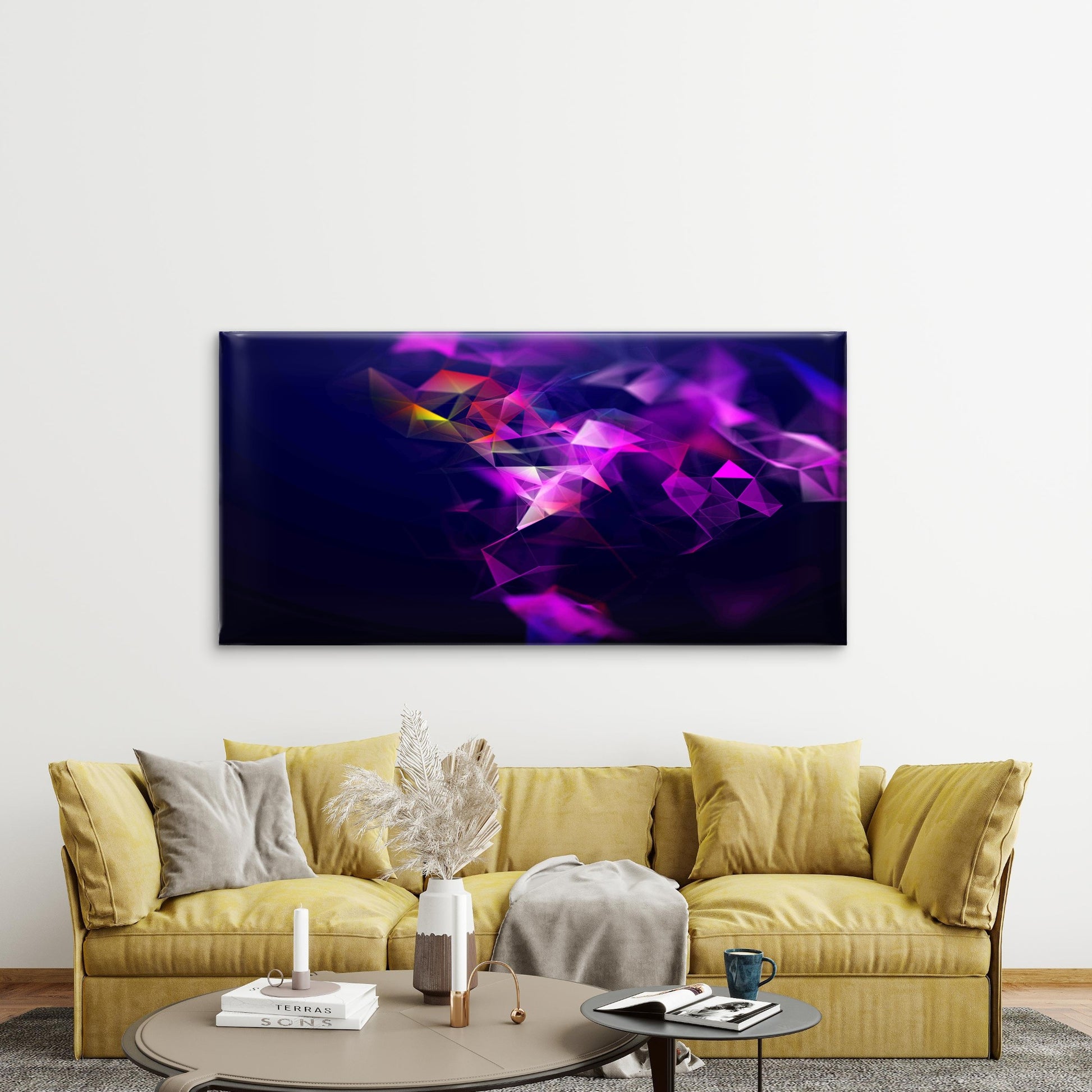 Vibrant And Futuristic Digital Wall Art Canvas Office Home Room Framed 120x60cm - Bella Home Decor