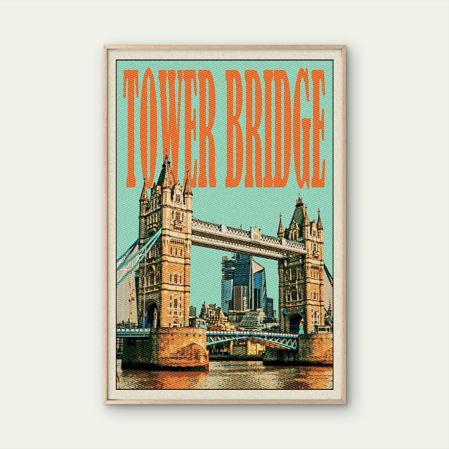 Tower Bridge London Vintage UK England Travel Poster Print Wall Art