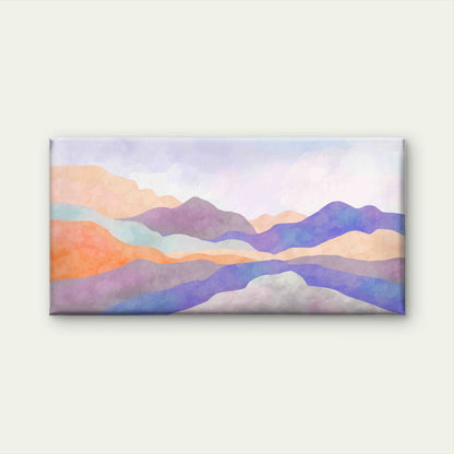 Serene Watercolor Peaks Wall Art Canvas Office Home Room Framed 120x60cm - Bella Home Decor