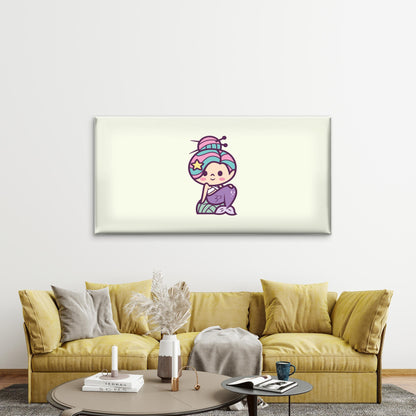 Aquatic Princess Pastel Pink Wall Art Canvas Office Home Room Framed 120x60cm