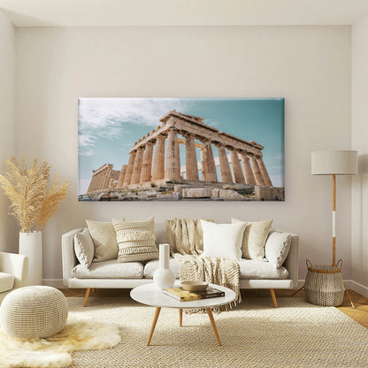 Parthenon Greek Temple Wall Art Canvas Office Home Room Framed 120x60cm