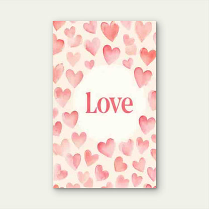 Pink Watercolor Heart Love Metal Print Ready to Hang