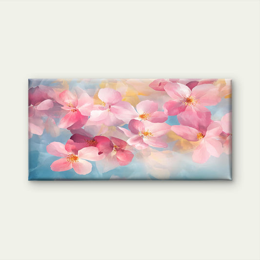 Spring's Gentle Floral Wall Art Canvas Office Home Room Framed 120x60cm