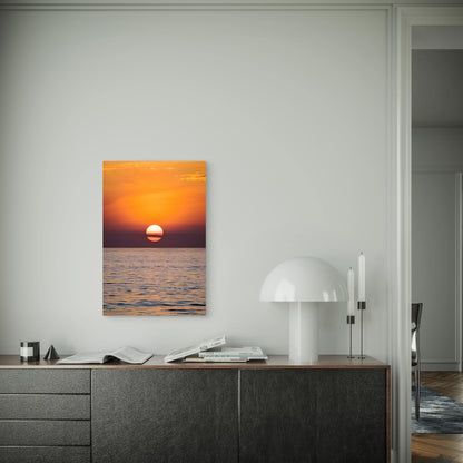 Serene Ocean Sunset with Vibrant Reflection 60x90cm Metal Print Ready to Hang