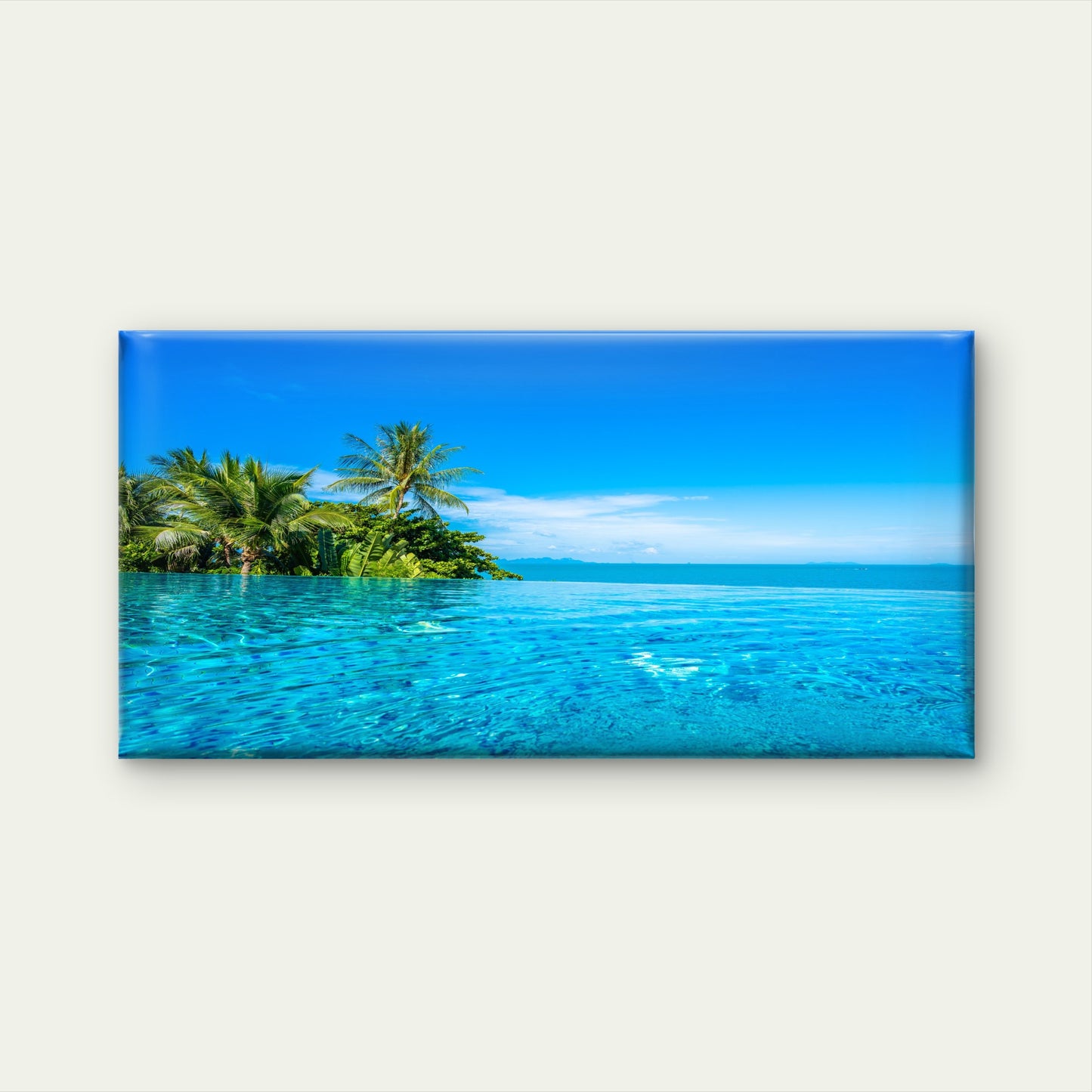 Tropical Ocean Infinity Sea Vi Wall Art Canvas Office Home Room Framed 120x60cm