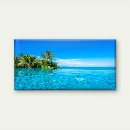 Tropical Ocean Infinity Sea Vi Wall Art Canvas Office Home Room Framed 120x60cm