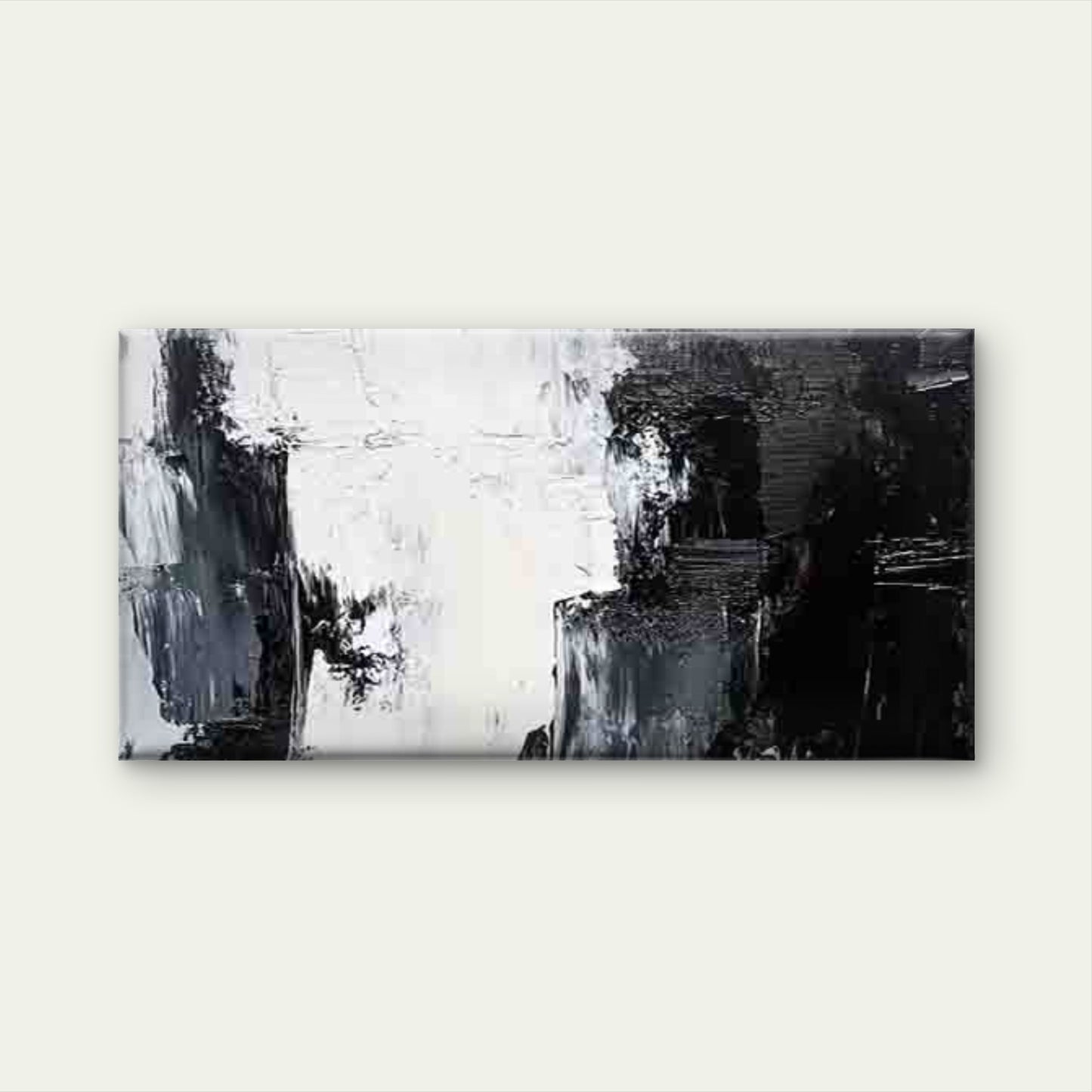 Abstract Black and White Wall Art Canvas Office Home Room Framed 120x60cm