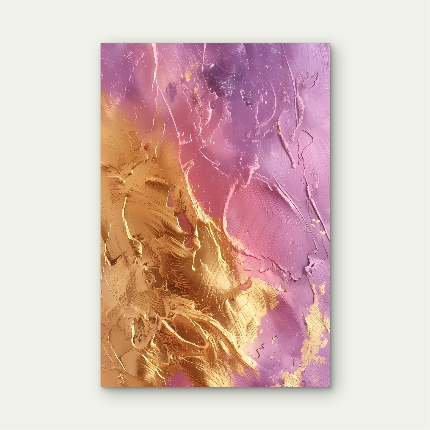 Abstract Gold Flow Elegant Textured Magenta 40x60cm Metal Print Ready to Hang
