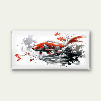 Vibrant Red Koi Fish Wall Art Canvas Office Home Room Framed 120x60cm