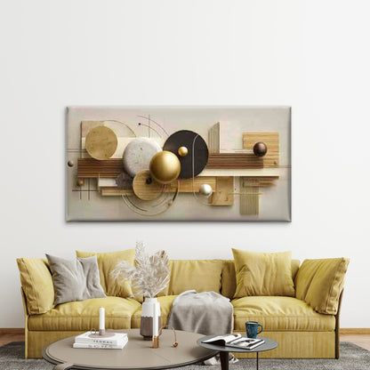 Geometric Abstract Wall Art Canvas Office Home Room Framed 120x60cm - Bella Home Decor