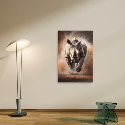 View Wild Rhino Nature 40x60cm Metal Print Ready to Hang