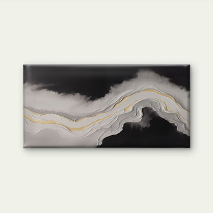 Abstract Black White Gold Textured Wall Art Canvas Office Home Framed 120x60cm