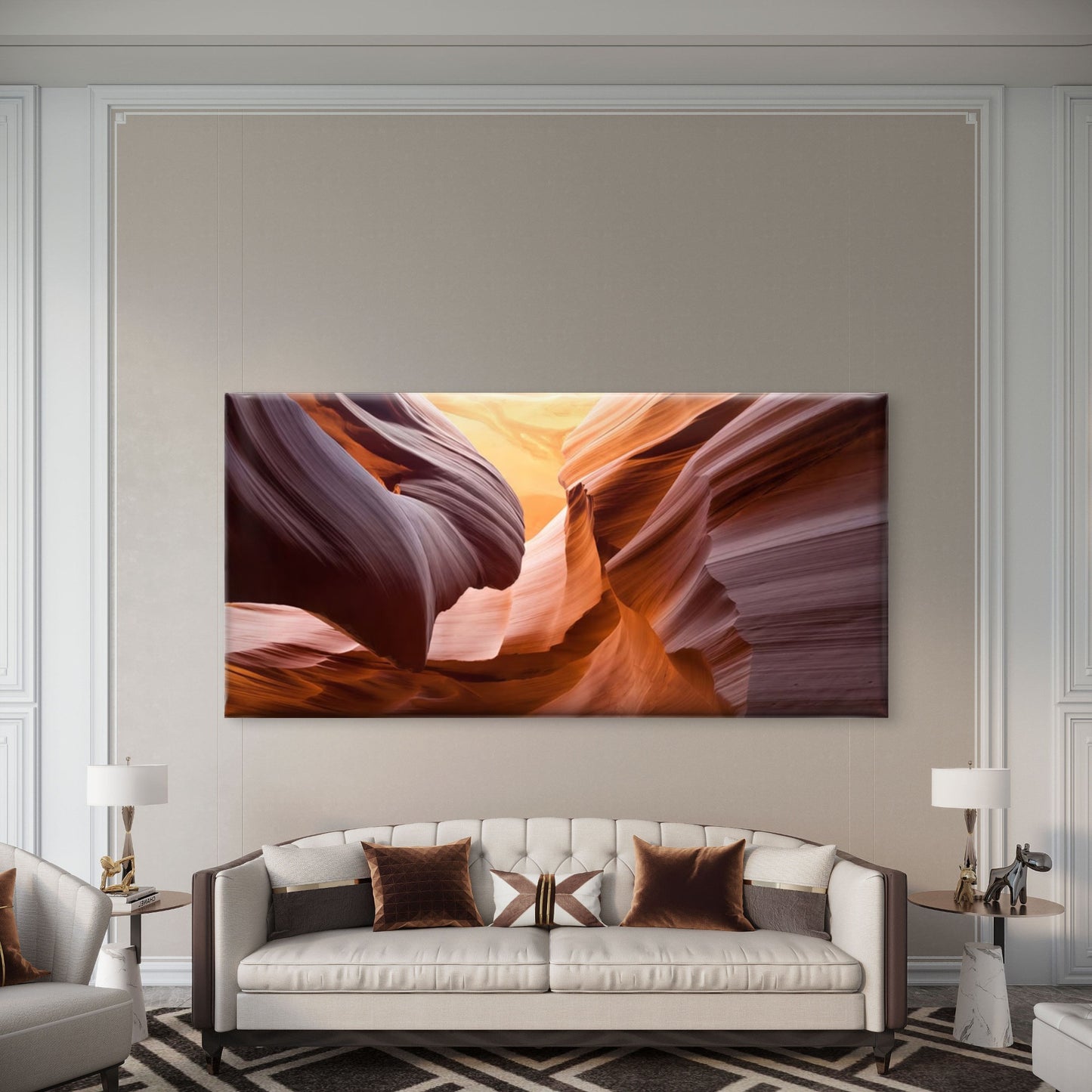 Sandstone Canyon Formations Wall Art Canvas Office Home Room Framed 120x60cm