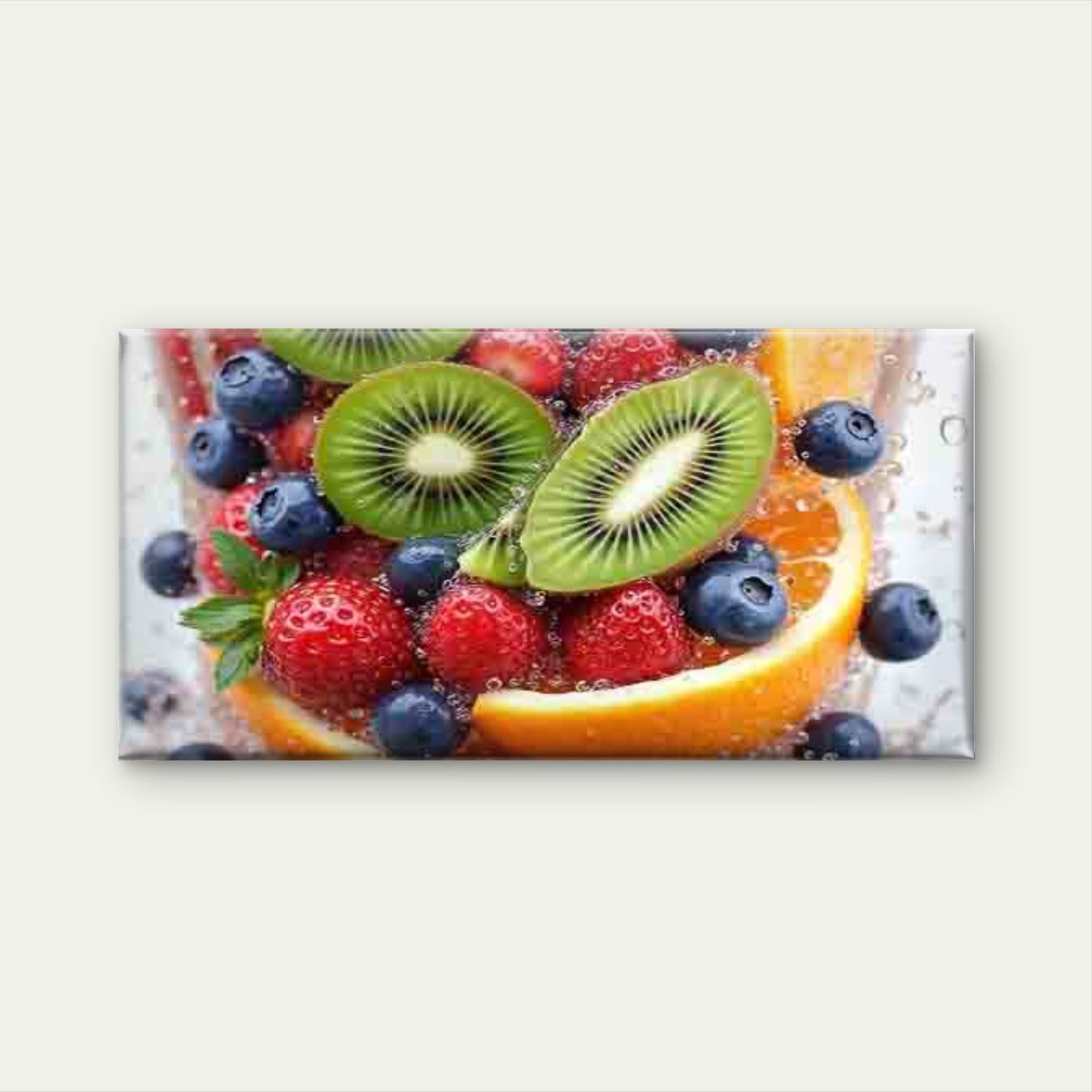 Fruit and Beverage Splash Wall Art Canvas Office Home Room Framed 120x60cm