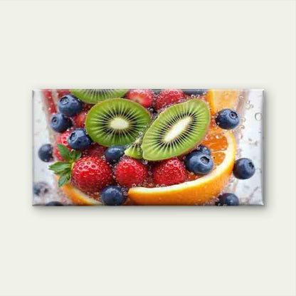 Fruit and Beverage Splash Wall Art Canvas Office Home Room Framed 120x60cm