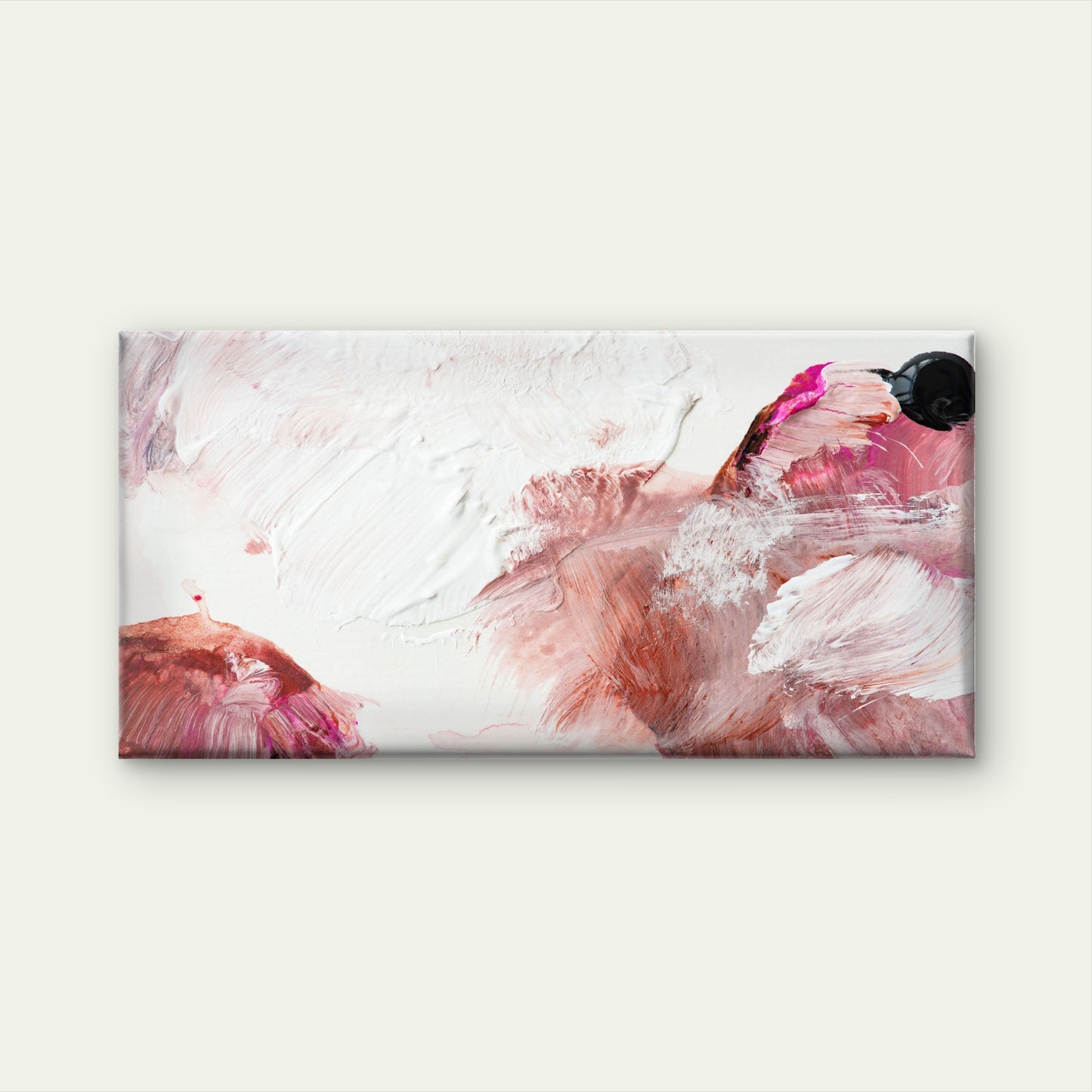 Soft Pink Brush Strokes Wall Art Canvas Office Home Room Framed 120x60cm