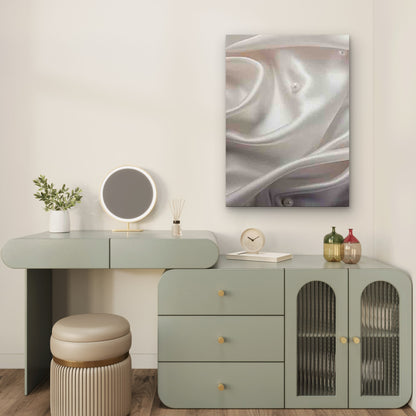 Modern Classic White Abstract with Pearls Metal Print Ready to Hang - Bella Home Decor