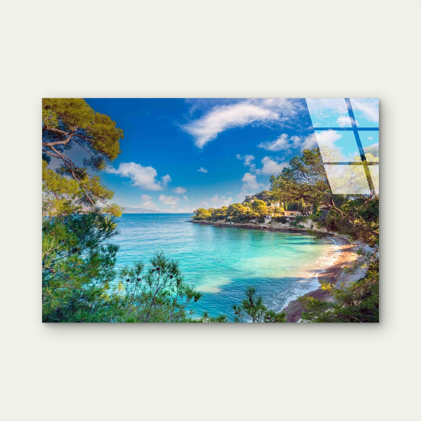 Scenic Riviera Beach Tempered Glass Printing Wall Art Australian Made Quality