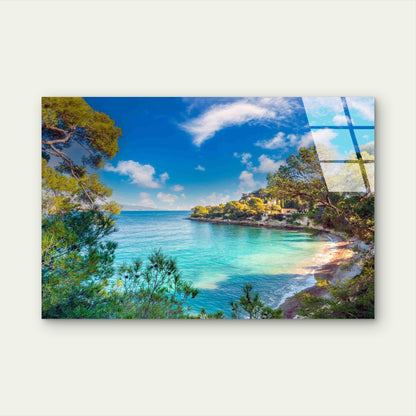 Scenic Riviera Beach Tempered Glass Printing Wall Art Australian Made Quality