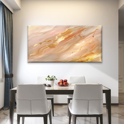 Opulent Peach Geode Wall Art Canvas Office Home Room Framed 120x60cm