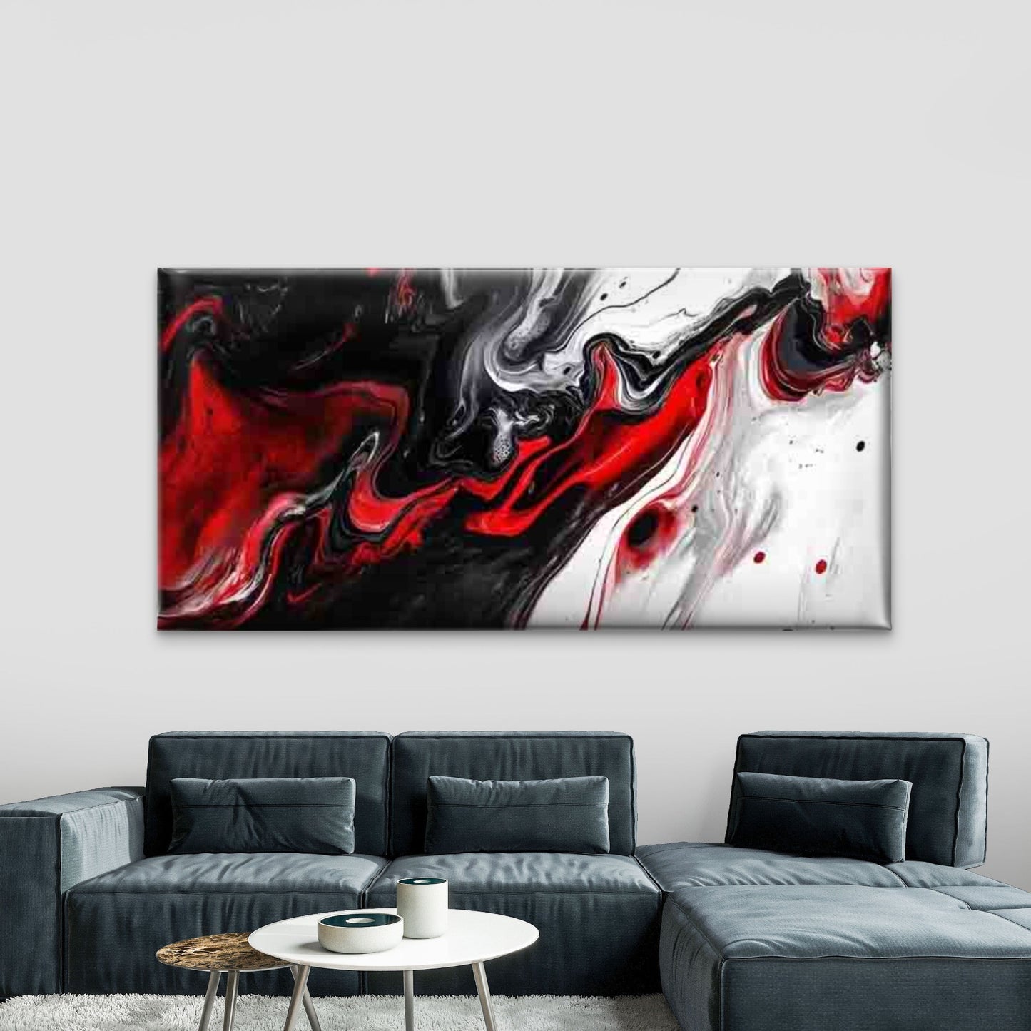 Abstract Art Dynamic Flow Wall Art Canvas Office Home Room Framed 120x60cm - Bella Home Decor