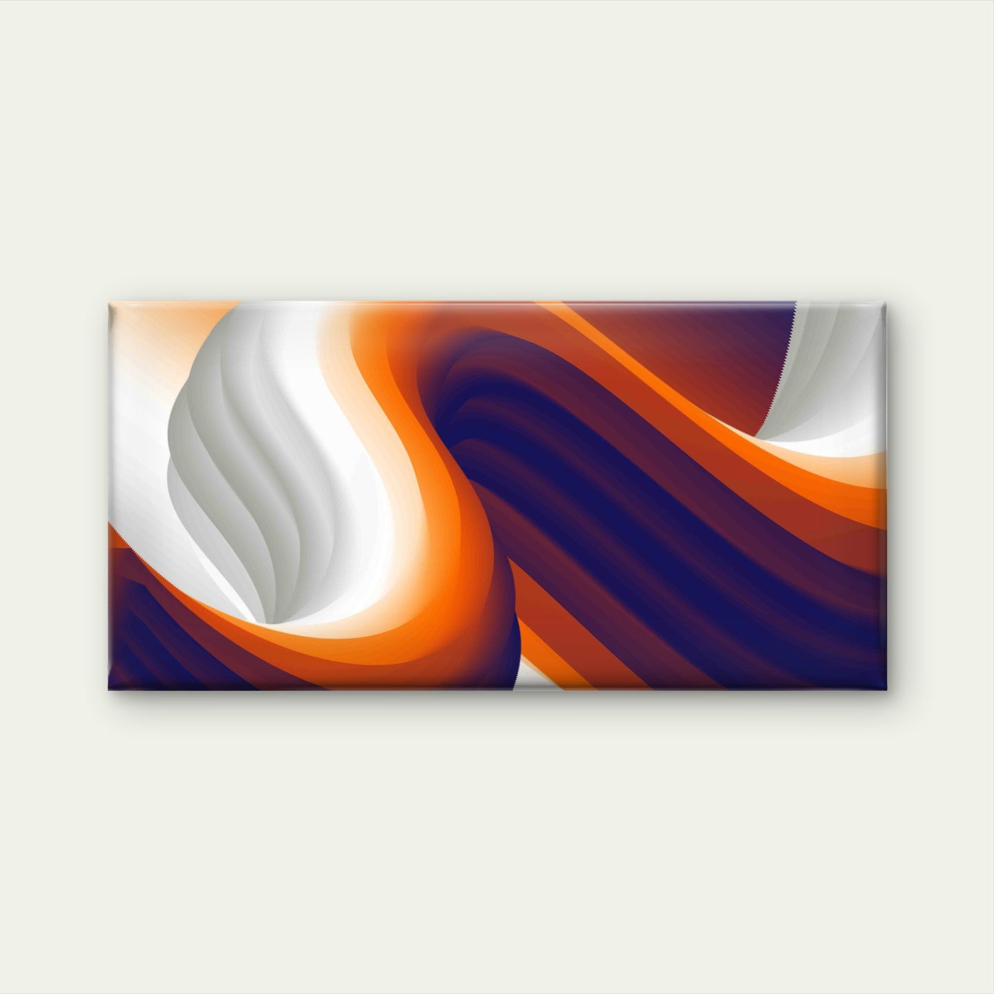 Abstract Blue Orange Curved Lin Wall Art Canvas Office Home Room Framed 120x60cm - Bella Home Decor