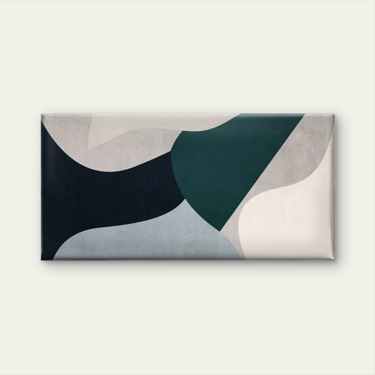 Abstract Teal Navy Geometric Wall Art Canvas Office Home Room Framed 120x60cm