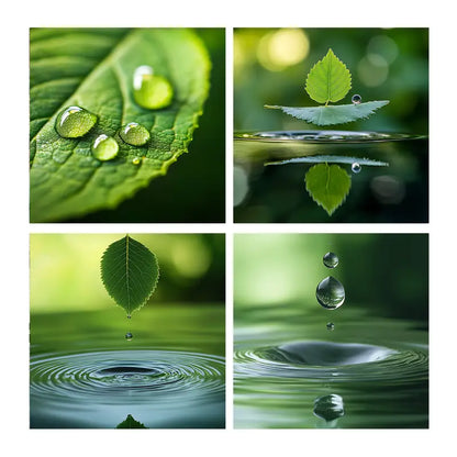 4pcs Dynamic Droplets Wall Art Canvas Framed