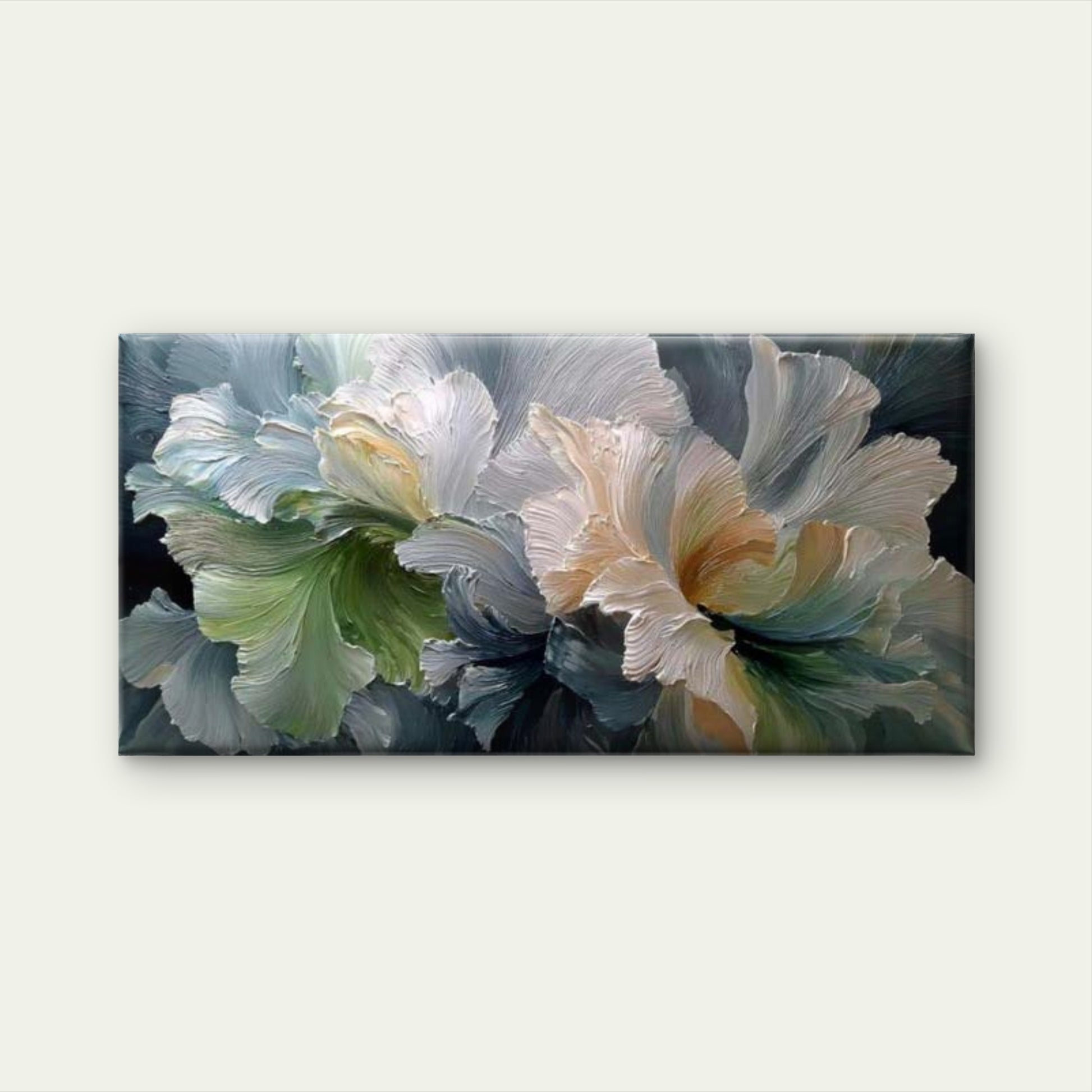 Floral Abstract Petal Flow Wall Art Canvas Office Home Room Framed 120x60cm - Bella Home Decor