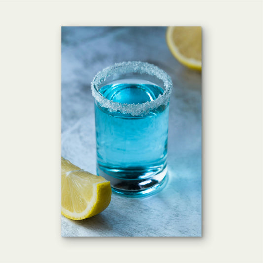 Shot Of Blue Curazao 60x90cm Metal Print Ready to Hang